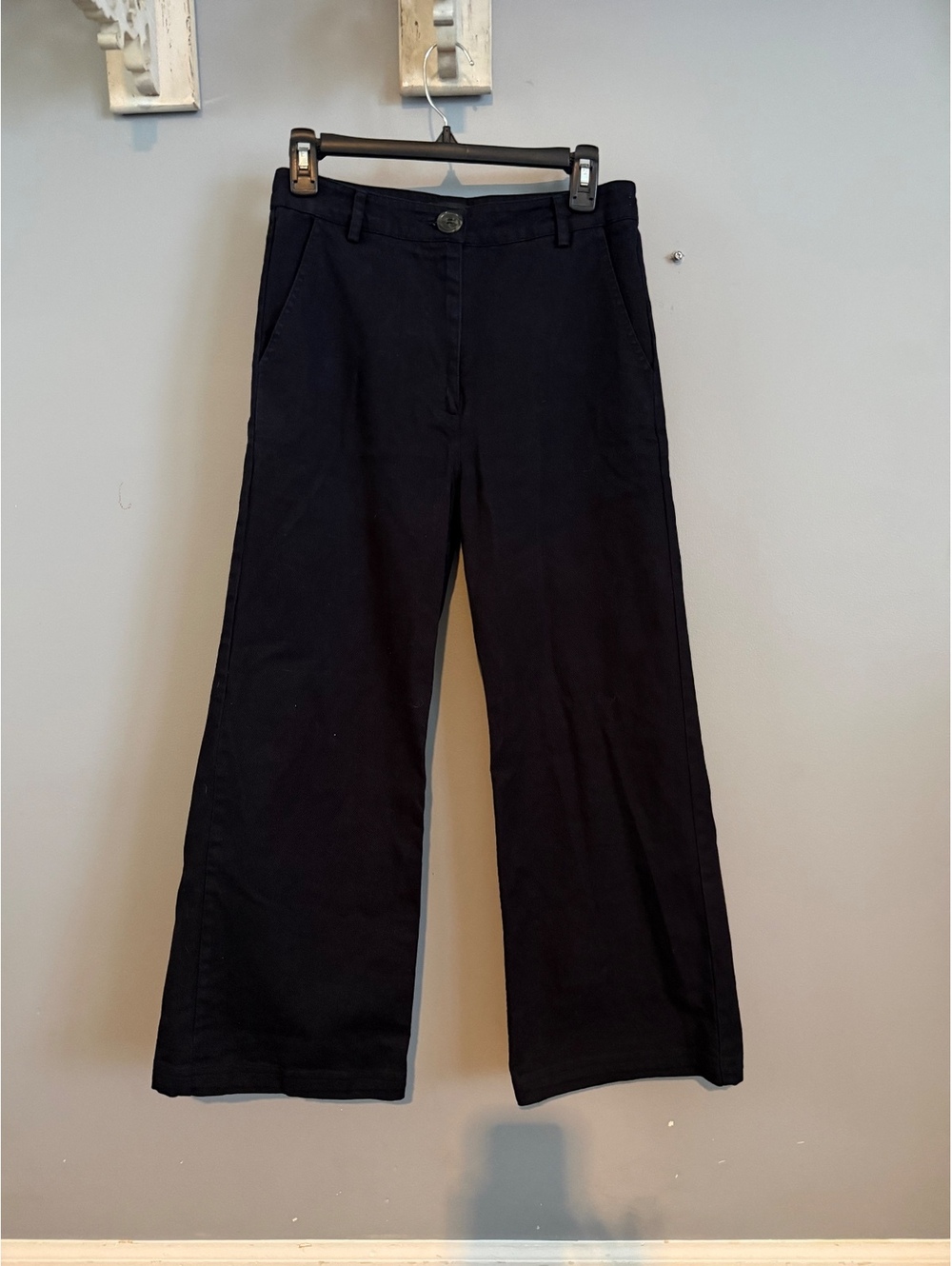 ABLE Black Wide Leg Cropped Pants Women’s Size 4